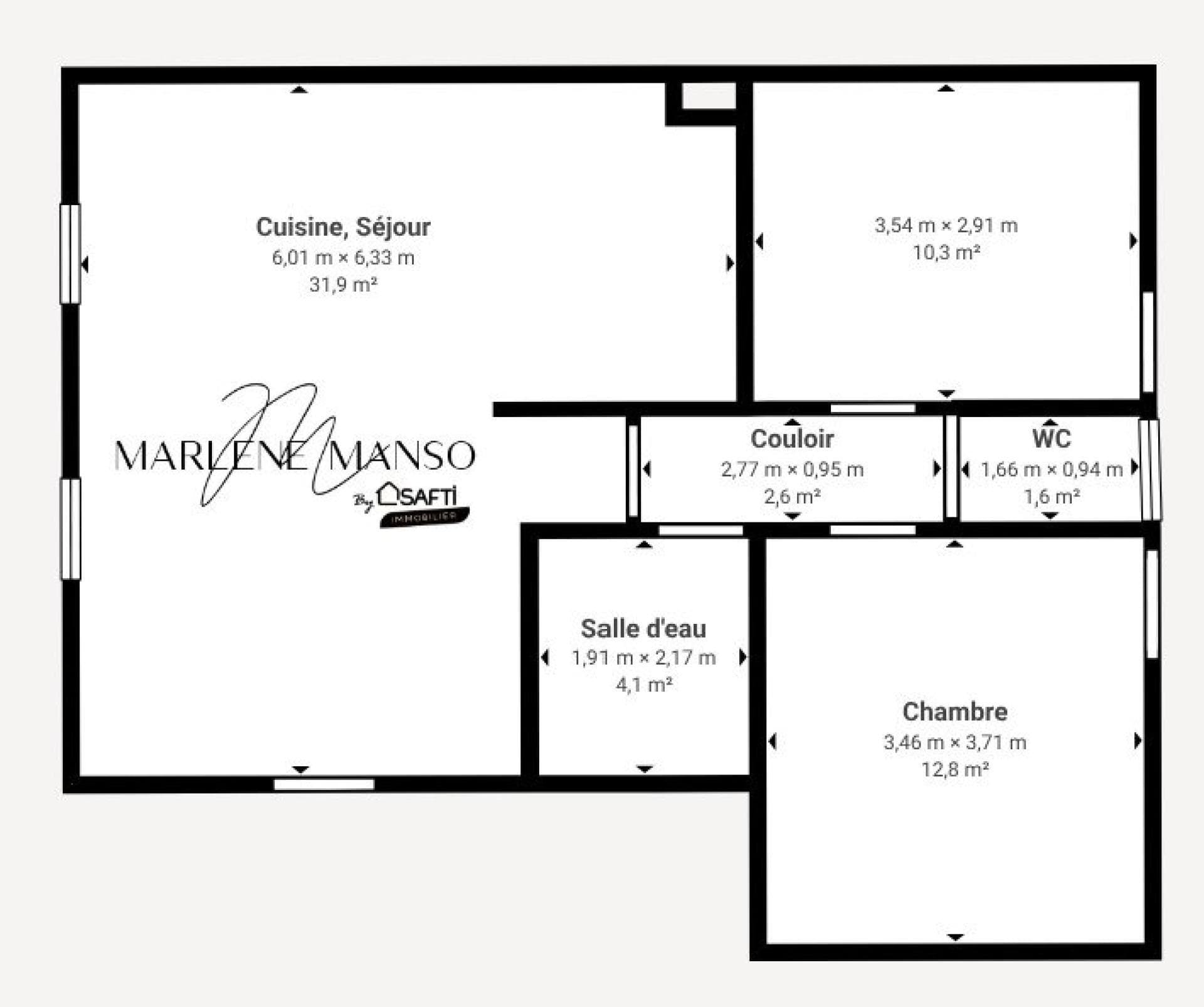 T3 lumineux de 64 m² avec jardin, terrasse et 2 places — photo 4